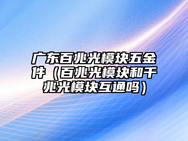 廣東百兆光模塊五金件（百兆光模塊和千兆光模塊互通嗎）