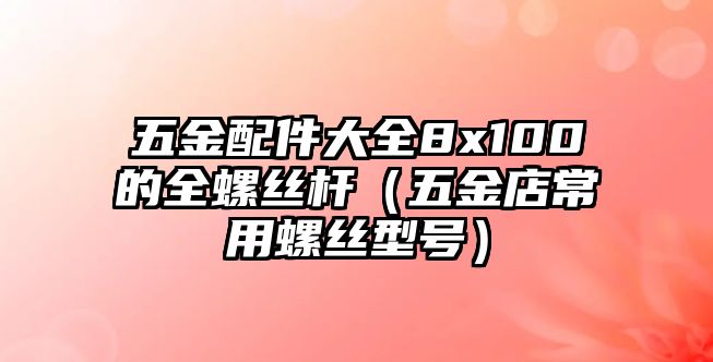 五金配件大全8x100的全螺絲桿（五金店常用螺絲型號）