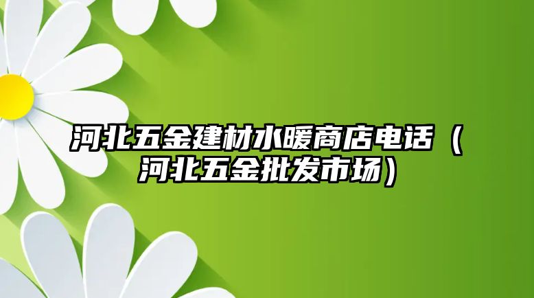 河北五金建材水暖商店電話（河北五金批發市場）