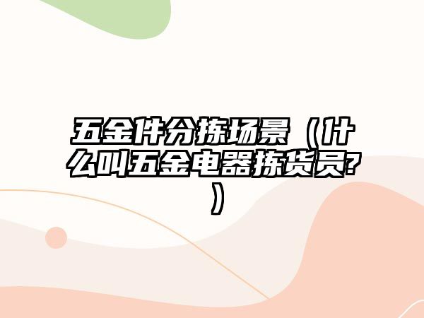 五金件分揀場景（什么叫五金電器揀貨員?）