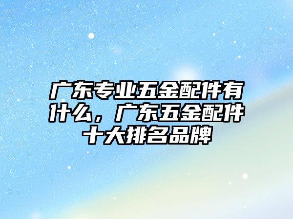 廣東專業(yè)五金配件有什么，廣東五金配件十大排名品牌