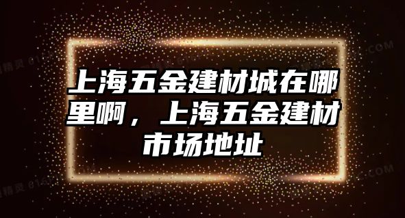 上海五金建材城在哪里啊，上海五金建材市場地址