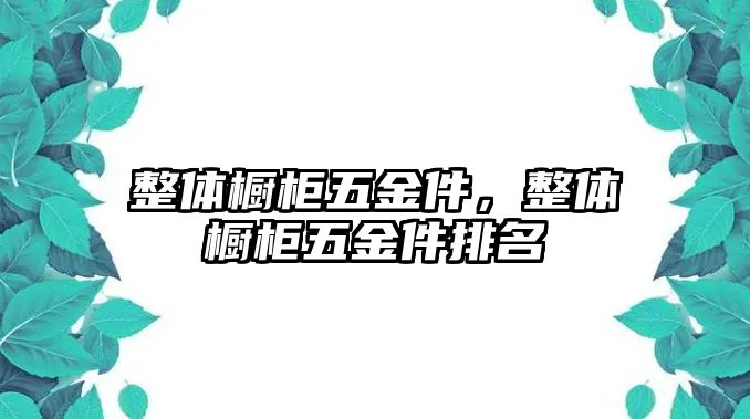 整體櫥柜五金件，整體櫥柜五金件排名