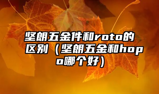 堅朗五金件和roto的區別（堅朗五金和hopo哪個好）