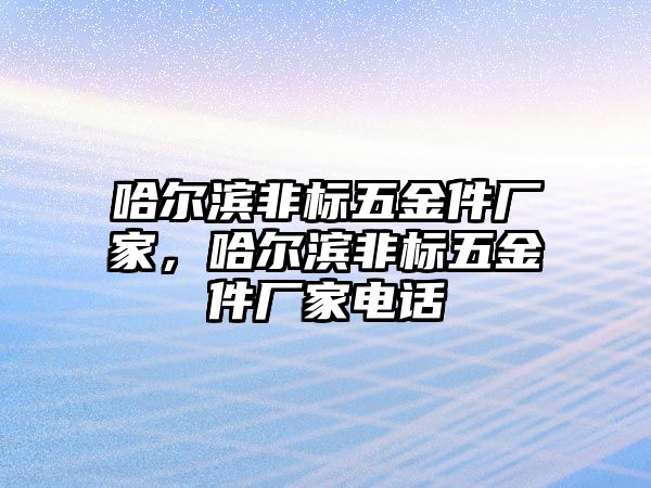 哈爾濱非標(biāo)五金件廠家，哈爾濱非標(biāo)五金件廠家電話