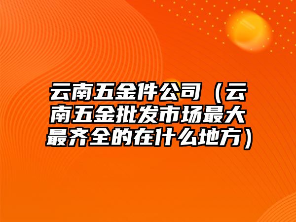 云南五金件公司（云南五金批發市場最大最齊全的在什么地方）