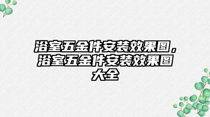 浴室五金件安裝效果圖，浴室五金件安裝效果圖大全