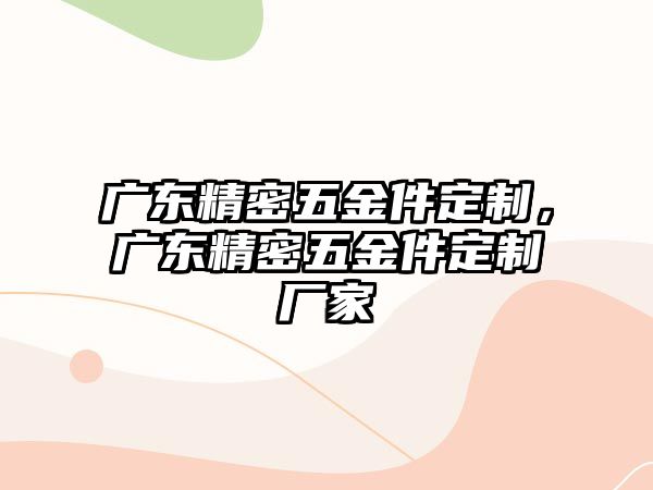 廣東精密五金件定制，廣東精密五金件定制廠家