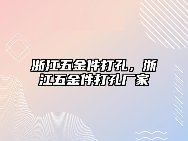 浙江五金件打孔，浙江五金件打孔廠家