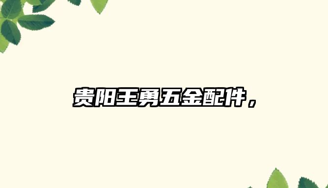 貴陽王勇五金配件，