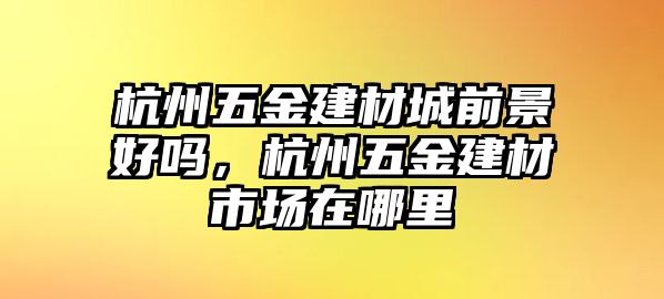 杭州五金建材城前景好嗎，杭州五金建材市場在哪里