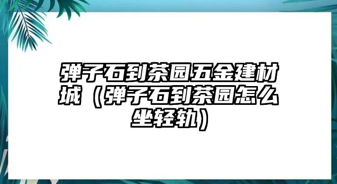 彈子石到茶園五金建材城（彈子石到茶園怎么坐輕軌）