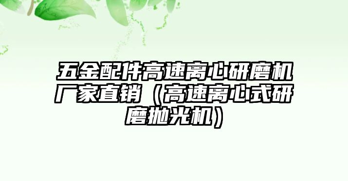 五金配件高速離心研磨機廠家直銷（高速離心式研磨拋光機）