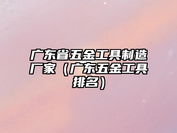 廣東省五金工具制造廠家（廣東五金工具排名）