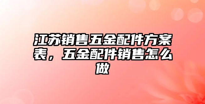 江蘇銷售五金配件方案表，五金配件銷售怎么做