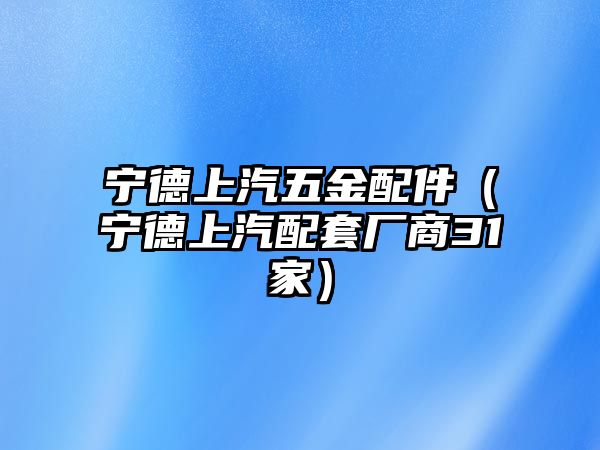 寧德上汽五金配件（寧德上汽配套廠商31家）