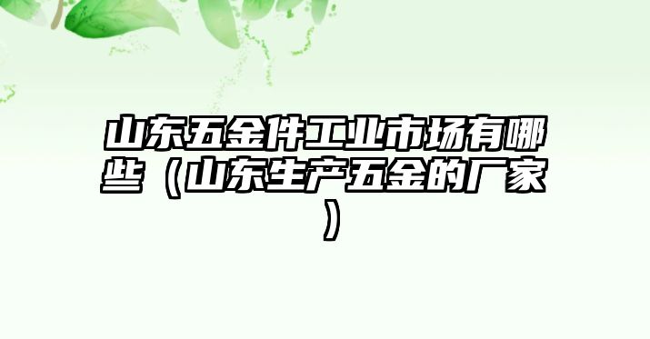 山東五金件工業市場有哪些（山東生產五金的廠家）