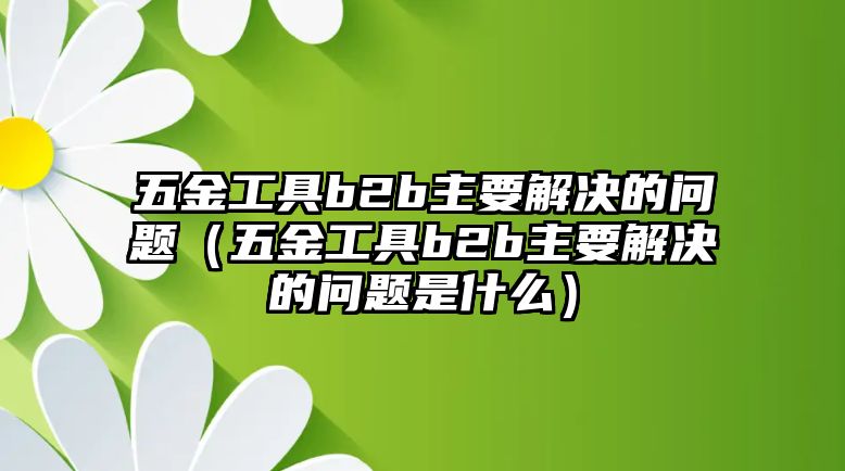 五金工具b2b主要解決的問題（五金工具b2b主要解決的問題是什么）