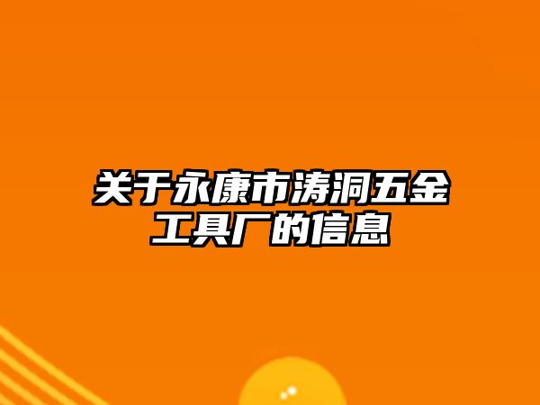 關于永康市濤洞五金工具廠的信息