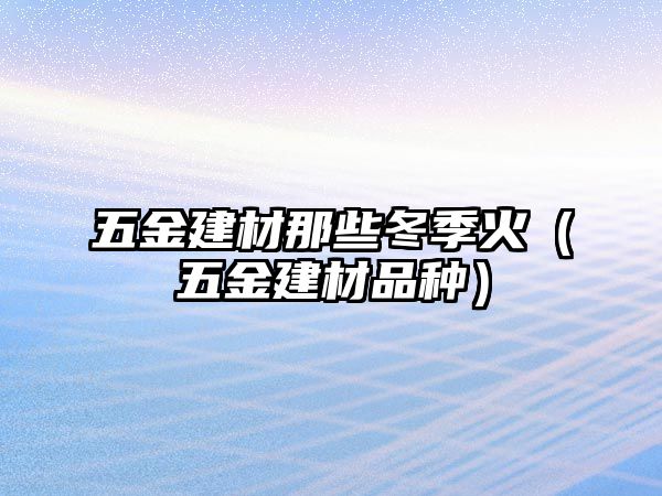 五金建材那些冬季火（五金建材品種）