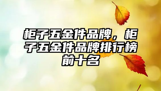 柜子五金件品牌，柜子五金件品牌排行榜前十名