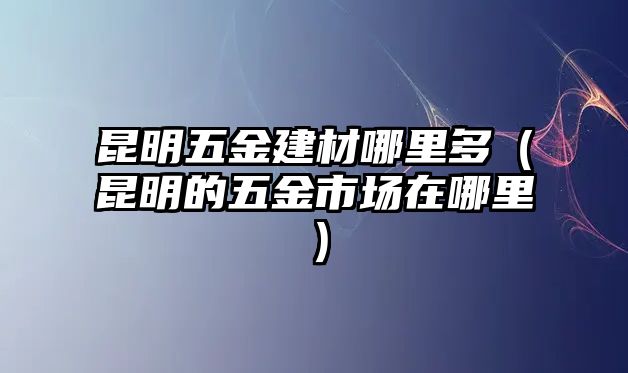 昆明五金建材哪里多（昆明的五金市場在哪里）