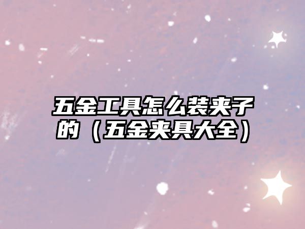 五金工具怎么裝夾子的（五金夾具大全）