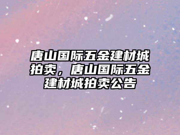 唐山國際五金建材城拍賣，唐山國際五金建材城拍賣公告