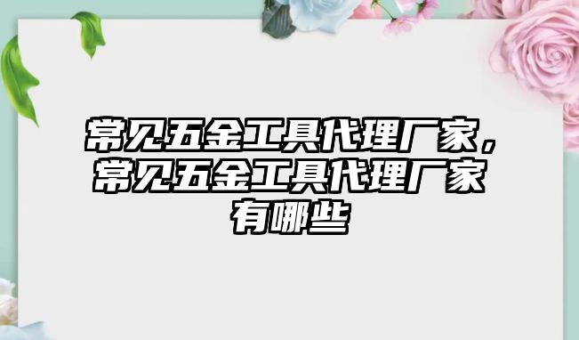 常見五金工具代理廠家，常見五金工具代理廠家有哪些