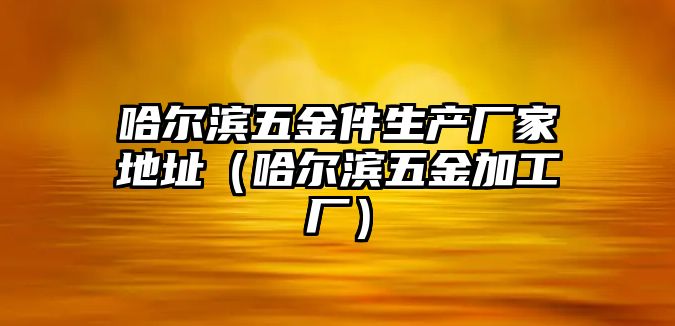 哈爾濱五金件生產廠家地址（哈爾濱五金加工廠）