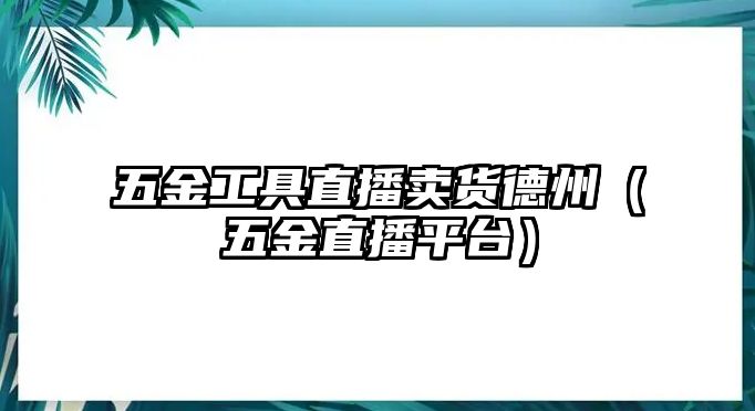 五金工具直播賣貨德州（五金直播平臺）