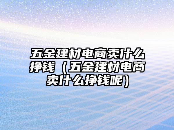 五金建材電商賣什么掙錢（五金建材電商賣什么掙錢呢）