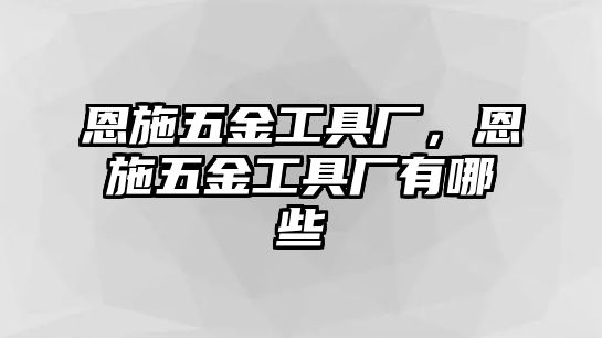 恩施五金工具廠，恩施五金工具廠有哪些