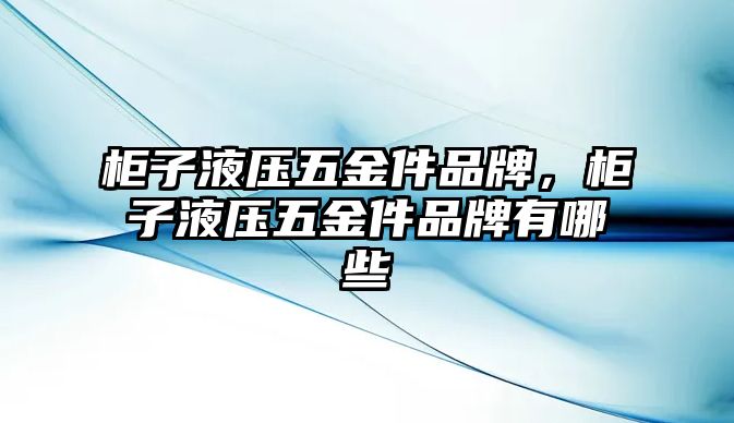 柜子液壓五金件品牌，柜子液壓五金件品牌有哪些