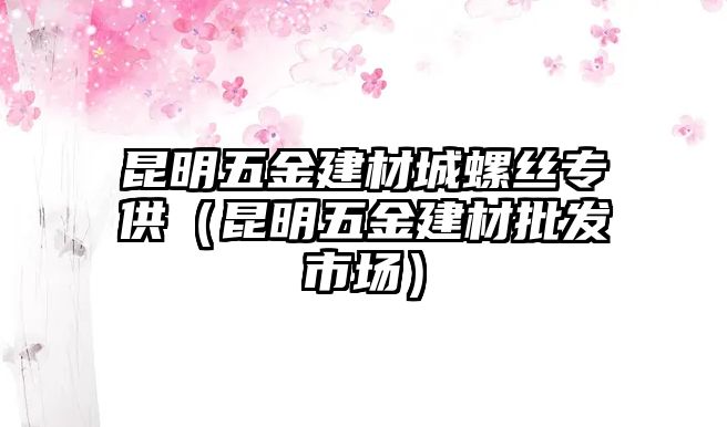 昆明五金建材城螺絲專供（昆明五金建材批發(fā)市場）