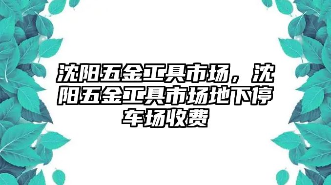 沈陽五金工具市場，沈陽五金工具市場地下停車場收費