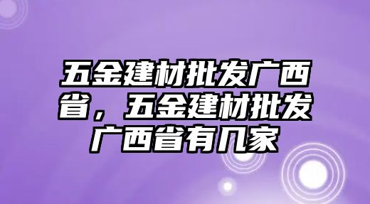 五金建材批發(fā)廣西省，五金建材批發(fā)廣西省有幾家