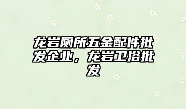 龍巖廁所五金配件批發企業，龍巖衛浴批發