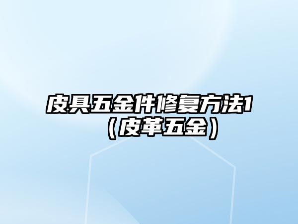 皮具五金件修復(fù)方法1（皮革五金）