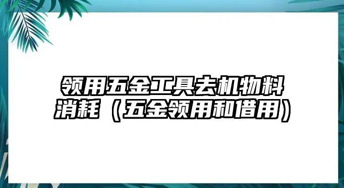 領用五金工具去機物料消耗（五金領用和借用）