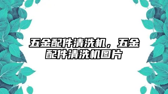 五金配件清洗機，五金配件清洗機圖片