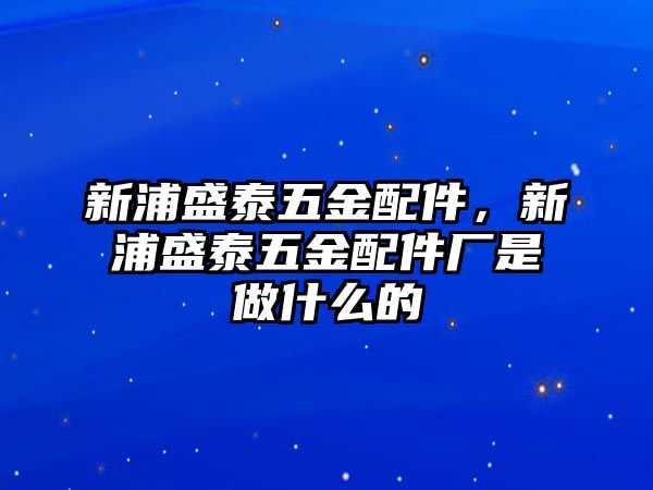 新浦盛泰五金配件，新浦盛泰五金配件廠是做什么的