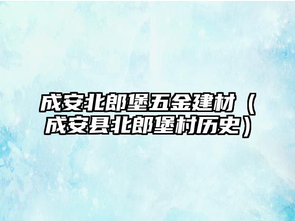 成安北郎堡五金建材（成安縣北郎堡村歷史）